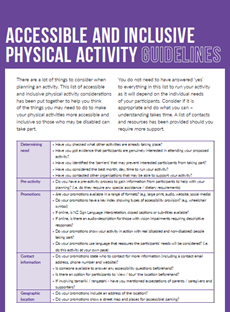Accessible And Inclusive Physical Activity Guidelines